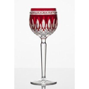 Vintage Single Waterford Clarendon Ruby Red Cut Crystal Wine Hock Goblet Elegant